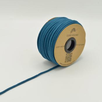 Preview: Kordel rund 6 mm in Petrol, aufgerollt neben weiteren Farben der Reihe